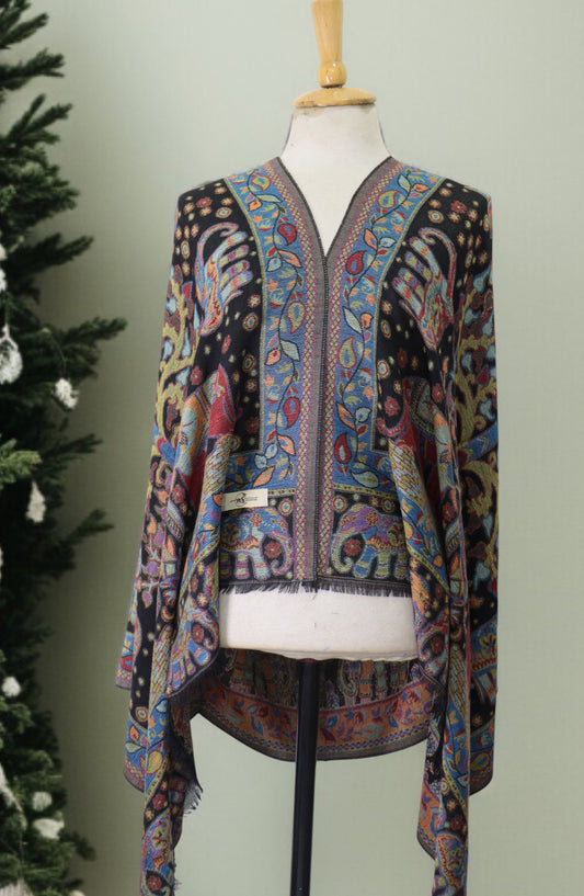 Amna Khadija Premium Wool Shawl - D-11 - AM25SHWL - Black - Winter Collection