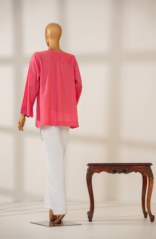 Amna Khadija Urban Fusion Embroidered Cambric Stitched Western Top - UFWT-01 - AKA25UFU - Pink - Casual Collection