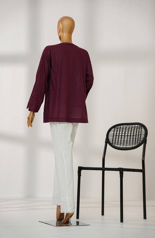 Amna Khadija Urban Fusion Embroidered Cambric Stitched Western Top - UFWT-08 - AKA25UFU - Purple - Casual Collection