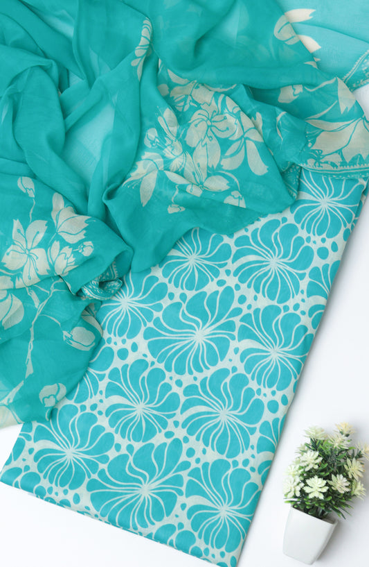 Amna Khadija Printed Lawn Unstitched 3 Piece Suit - D-11 - AM26PTX - Ferozi - Summer Collection
