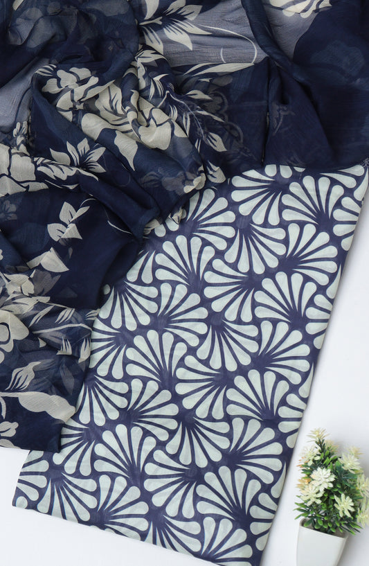 Amna Khadija Printed Lawn Unstitched 3 Piece Suit - D-05 - AM26PTX - Blue - Summer Collection