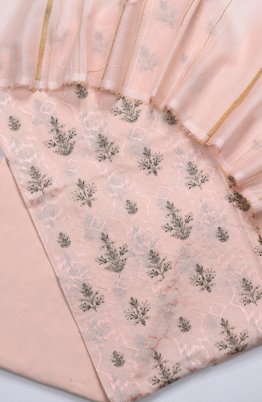 Amna Khadija Embroidered Lawn Unstitched 3 Piece Suit - Design-03 - AM25UBNR - Pink - Summer Collection