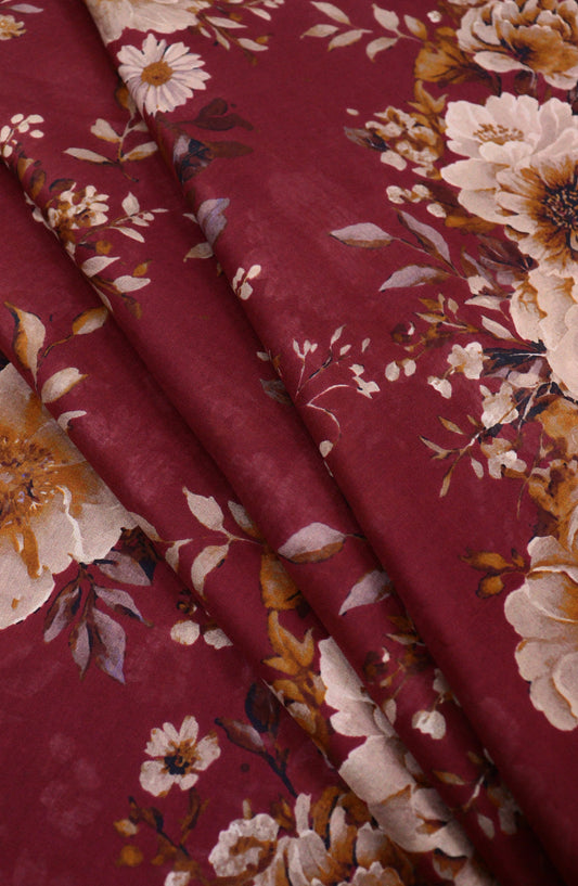 Amna Khadija Classic Printed Lawn Unstitched 2 Piece Suit - Design-39 - AK25CFL6 - Red - Summer Collection