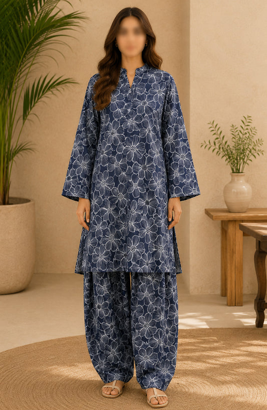 Amna Khadija Printed Lawn Unstitched 2 Piece Suit - PD-10 - AM26PDT - Blue - Summer Collection