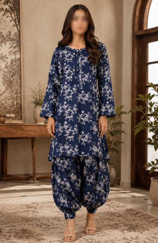 Amna Khadija Printed Lawn Unstitched 2 Piece Suit - PD-07 - AM26PDT - Blue - Summer Collection