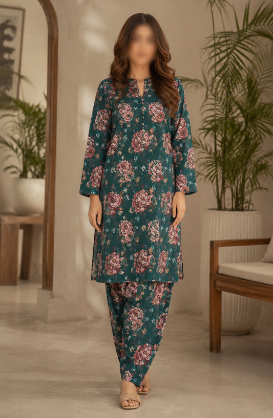 Amna Khadija Printed Lawn Unstitched 2 Piece Suit - FVD-36 - AM26PNU - Green - Summer Collection