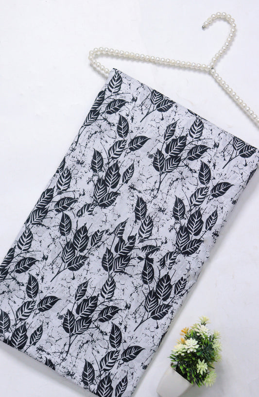 Amna Khadija Printed Lawn Unstitched 1 Piece - PD-22 - AM26PCO - Black & White - Summer Collection