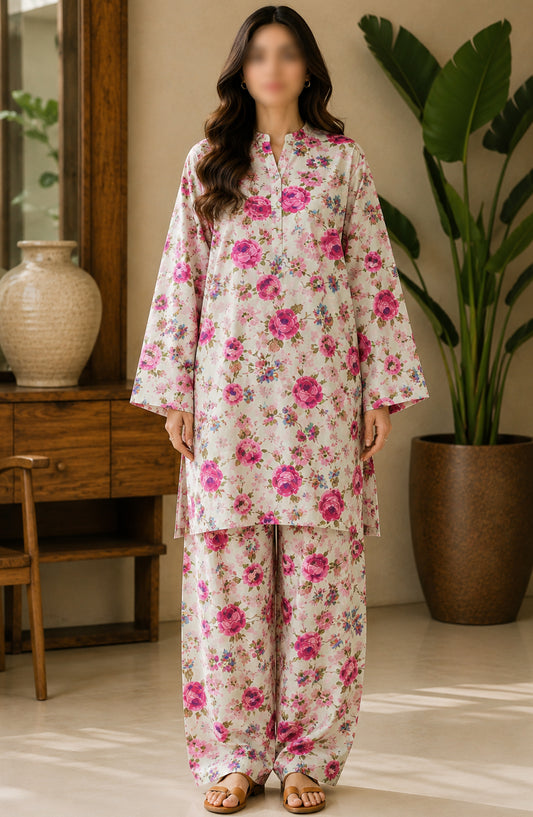Amna Khadija Printed Lawn Unstitched 2 Piece Suit - FVD-25 - AM26PNU - Multi - Summer Collection