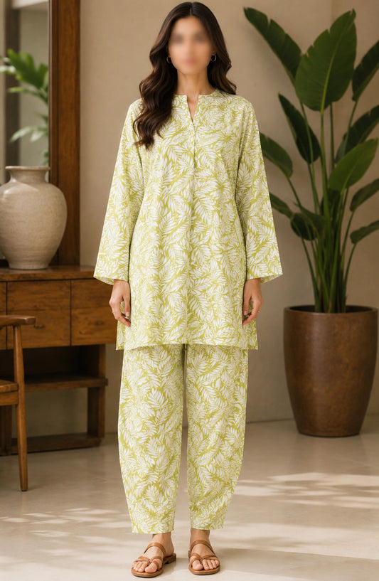 Amna Khadija Printed Lawn Unstitched 2 Piece Suit - FVD-21 - AM26PNU - Green - Summer Collection