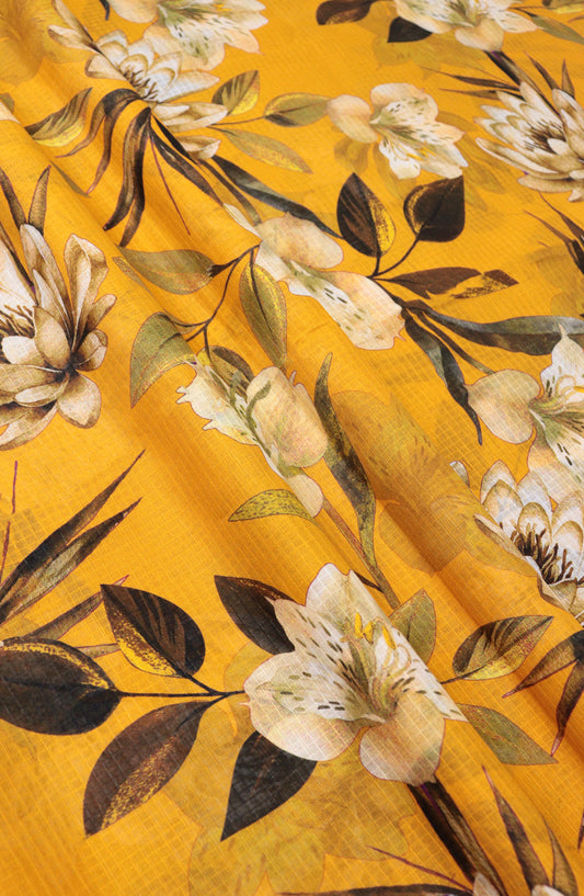 Amna Khadija Digital Printed Lawn Unstitched 2 Piece Suit - D-24 - AM26FNC - Yellow - Summer Collection