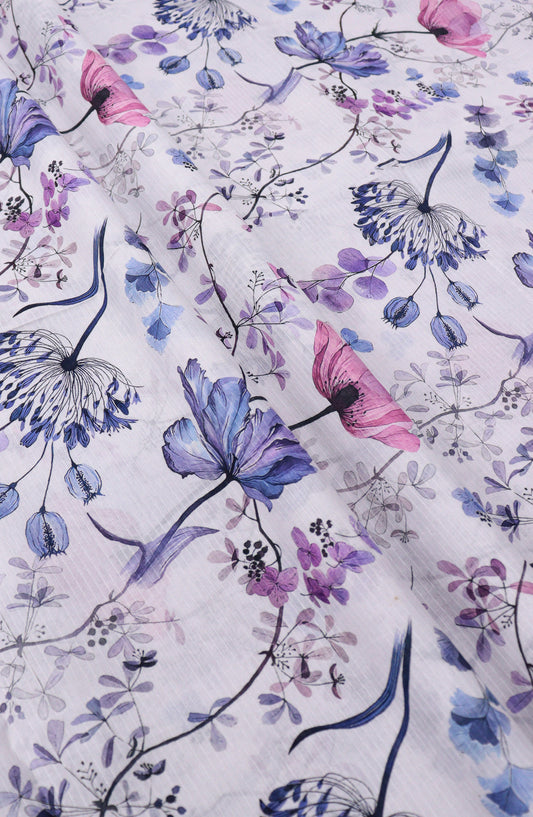 Amna Khadija Digital Printed Lawn Unstitched 2 Piece Suit - D-08 - AM26FNC - Blue - Summer Collection