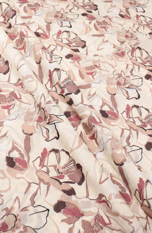 Amna Khadija Digital Printed Lawn Unstitched 2 Piece Suit - D-03 - AM26FNC - Fawn - Summer Collection