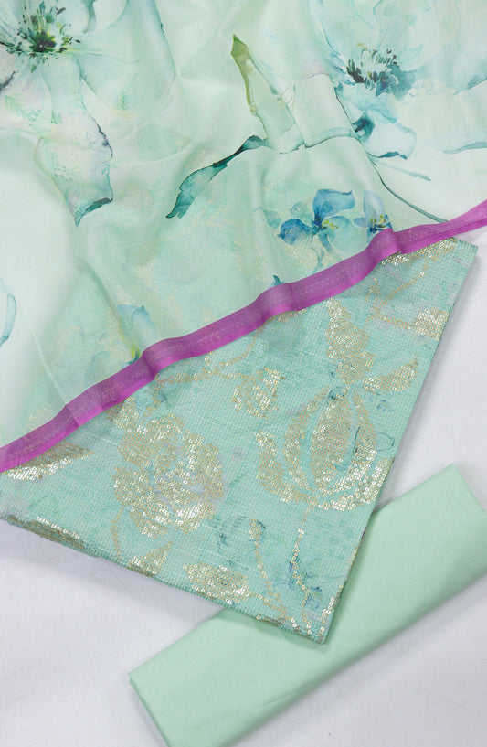 Amna Khadija Bana Dora Lawn Unstitched 3 Piece Suit - Design-05 - AM25PLN - Green - Summer Collection