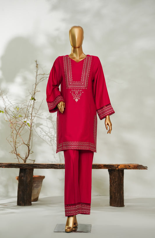 Amna Khadija ikigaie Basics Embroidered Cotton Stitched 2 Piece Suit - AKIB-02 - AM26AKIB - Pink - Summer Collection
