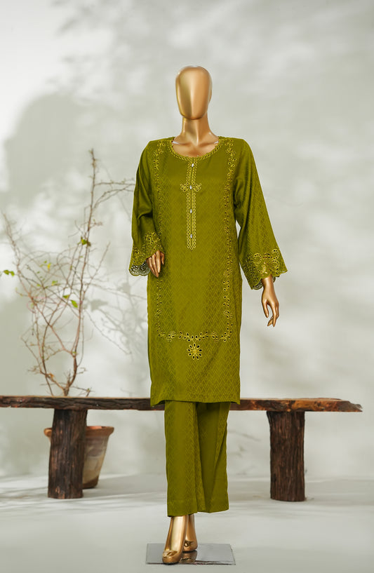 Amna Khadija ikigaie Basics Embroidered Cotton Stitched 2 Piece Suit - AKIB-04 - AM26AKIB - Green - Summer Collection