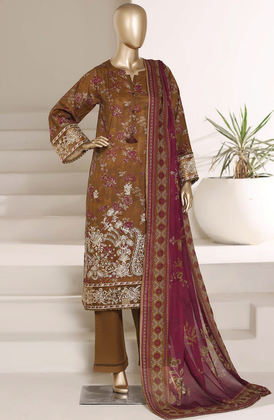Amyrah by Sadabahar Embroidered Stitched 3 Piece Suit - D-04 - SBD26SMR - Brown - Festive Collection
