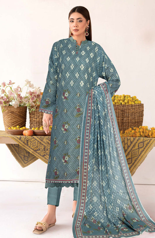 Anarkali by Johra Printed Lawn Unstitched 3 Piece Suit - JH-1195 - JH25ANAR - Blue - Casual Collection