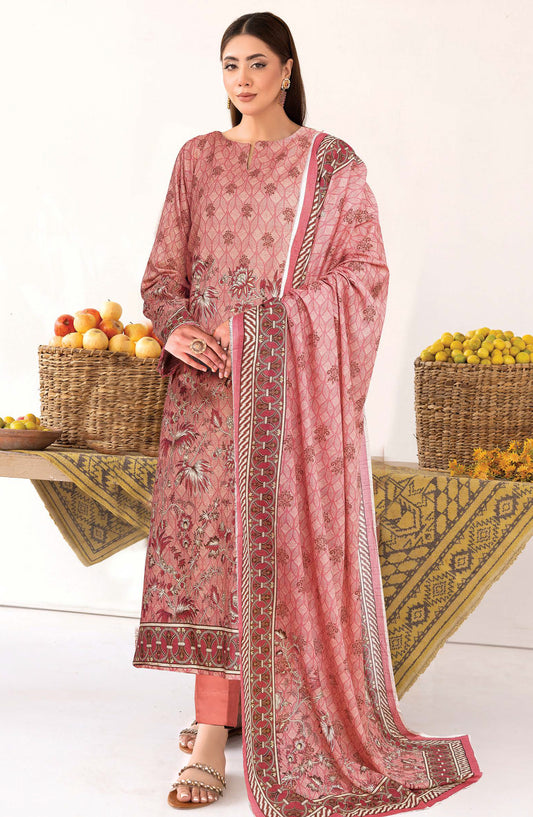 Anarkali by Johra Printed Lawn Unstitched 3 Piece Suit - JH-1192 - JH25ANAR - Pink - Casual Collection