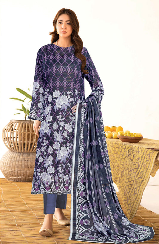Anarkali by Johra Printed Lawn Unstitched 3 Piece Suit - JH-1188 - JH25ANAR - Purple - Casual Collection