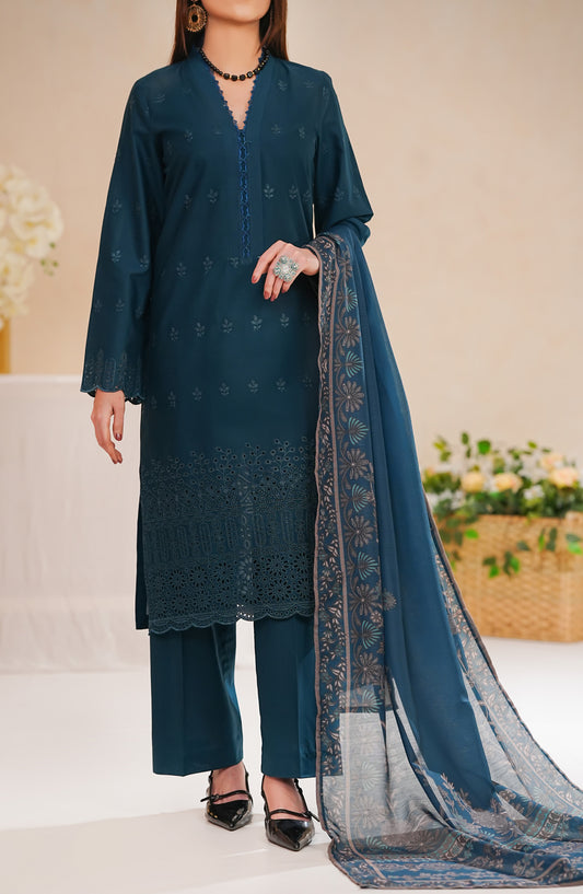 Anarkali by VS Textile Embroidered Chikankari Unstitched 3 Piece Suit - D-386 - VS26ANK - Blue - Summer Collection