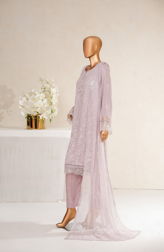 Anaya by Amna Khadija Embroidered Chiffon Stitched 3 Piece Suit - ASL-16 - AM25ASLN - Purple - Luxury Collection