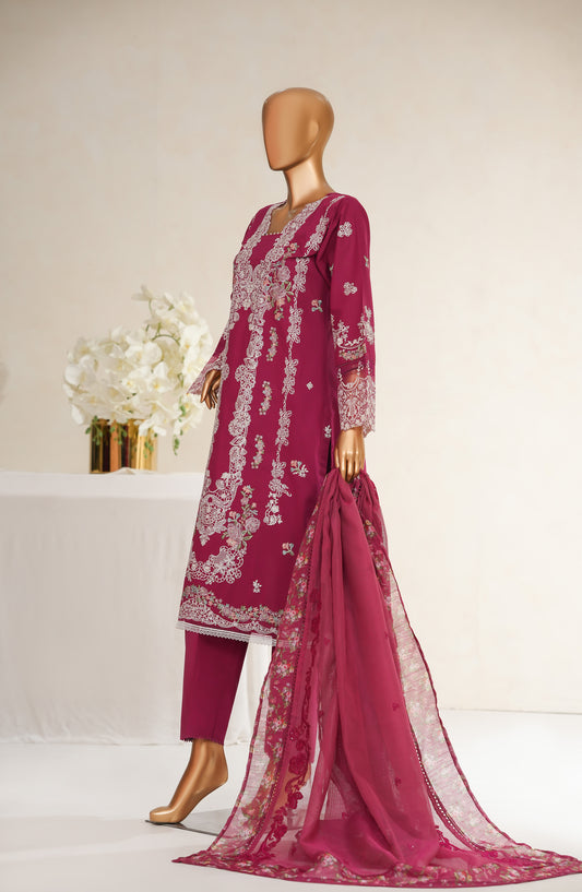 Anaya by Amna Khadija Embroidered Cotton Stitched 3 Piece Suit - ASL-15 - AM25ASLN - Pink - Luxury Collection