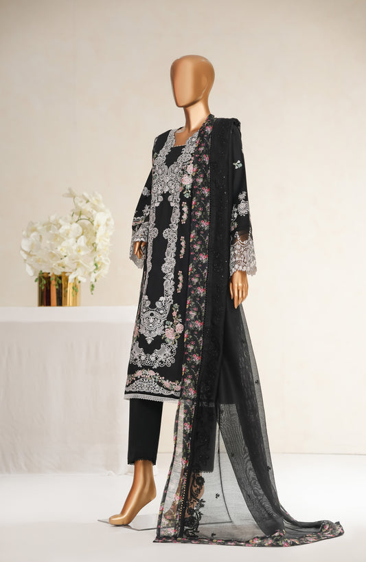 Anaya by Amna Khadija Embroidered Cotton Stitched 3 Piece Suit - ASL-14 - AM25ASLN - Black - Luxury Collection