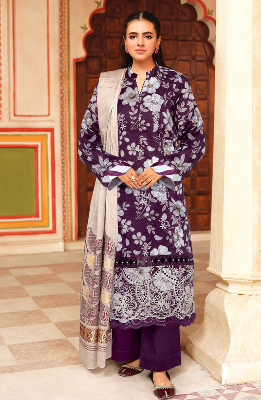 Anaysha by Johra Embroidered Lawn Unstitched 3 Piece Suit - JH-645 - JH25ANSH - Purple - Summer Collection