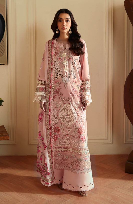 Andaaz by Ramsha Luxury Embroidered Lawn Unstitched 3 Piece Suit - Z-1302 - RM26AND - Pink - Summer Collection