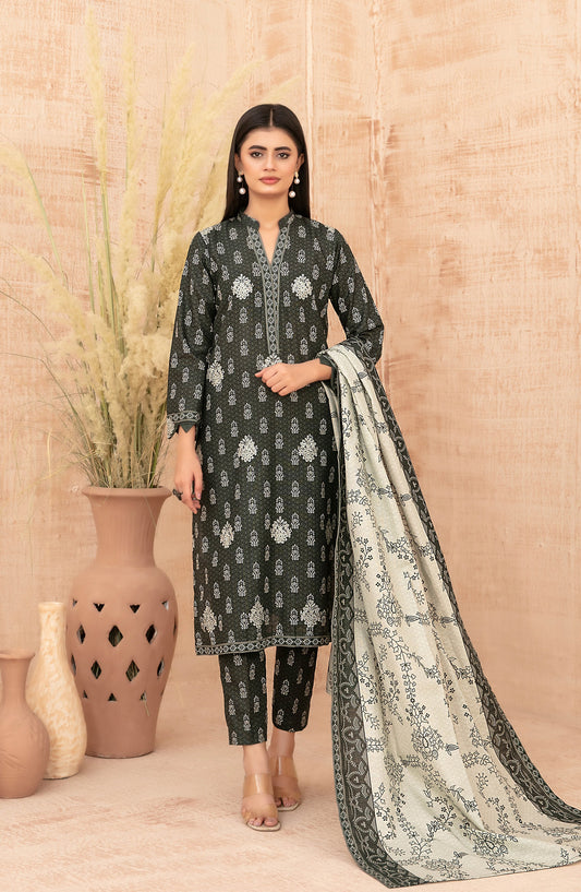 Areeka by Tawakkal Fabrics Embroidered Khaddar Unstitched 3 Piece Suit - D-5291 - TF25AKA - Grey - Winter Collection