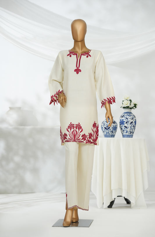 Aroha by Amna Khadija Embroidered Dobby Stitched 2 Piece Suit - D-336 - AK25ROHA - Fawn - Casual Collection
