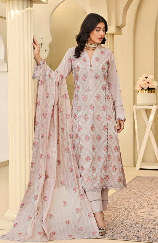 Arzoo by Al Karim Embroidered Lawn Unstitched 3 Piece Suit - Design-10 - AK26ARZ - Pink - Summer Collection