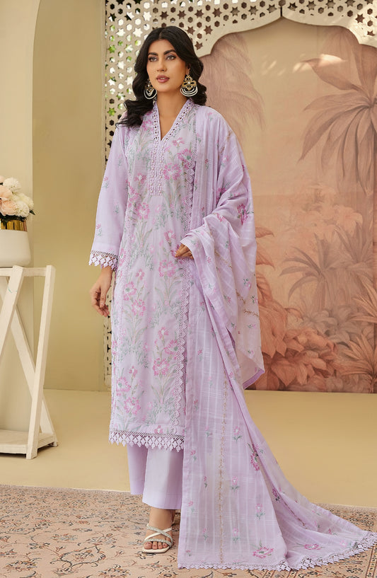 Arzoo by Al Karim Embroidered Lawn Unstitched 3 Piece Suit - Design-08 - AK26ARZ - Purple - Summer Collection