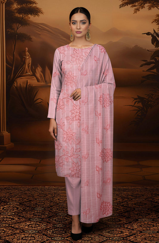 Arzoo by Al Karim Embroidered Lawn Unstitched 3 Piece Suit - D-07 - AK26AZOR - Pink - Summer Collection