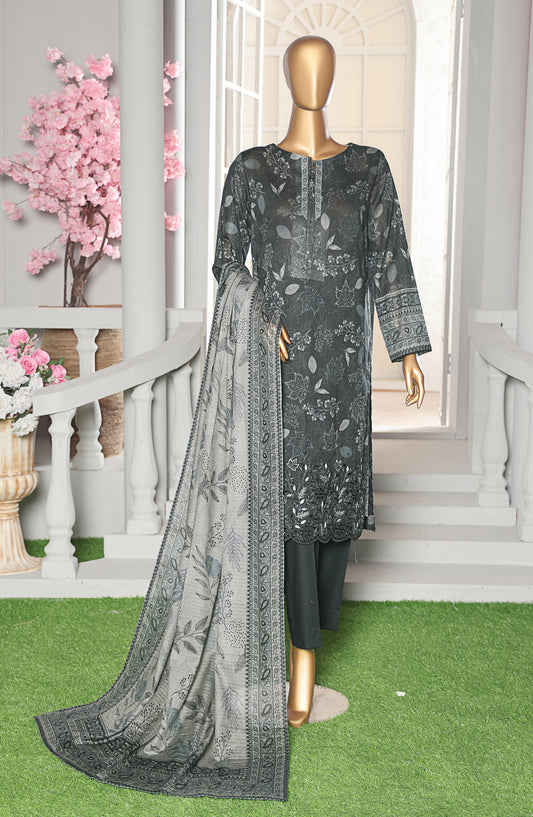 Asasa by HZ Textiles Embroidered Lawn Unstitched 3 Piece Suit - AEC-614 - HZ26ASA - Black - Summer Collection
