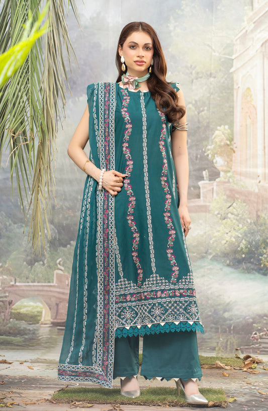 Astoria by Aalaya Embroidered Lawn Unstitched 3 Piece Suit - D-04 - ALY26ASO - Teal - Summer Collection