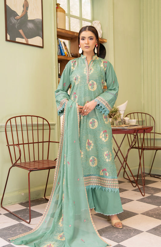 Aura by Aalaya Embroidered Lawn Unstitched 3 Piece Suit - Design-05 - ALY26AR - Green - Summer Collection