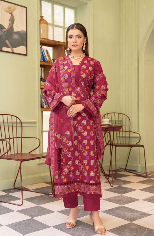 Aura by Aalaya Embroidered Lawn Unstitched 3 Piece Suit - Design-01 - ALY26AR - Pink - Summer Collection