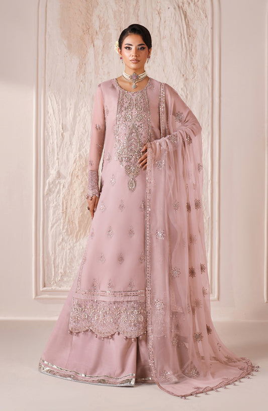Aymal by Alizeh Embroidered Chiffon Unstitched 3 Piece Suit - 4066-JUNE - ALZ26AML - Pink - Festive Collection