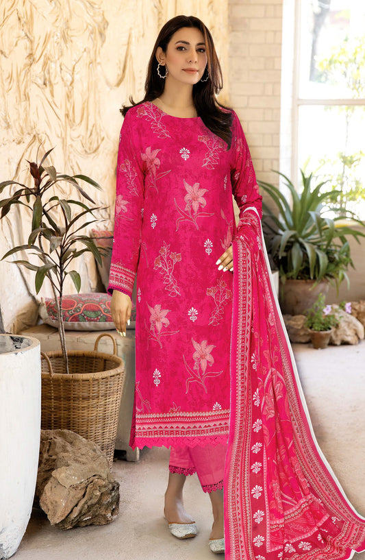 Azal by Johra Printed Lawn Unstitched 3 Piece Suit - JH-1512 - JH25AZALL - Pink - Casual Collection