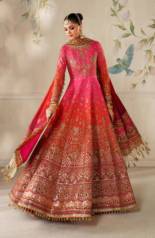 Baroque Chantelle Embroidered Raw Silk Unstitched 3 Piece Suit - V14-D03 - BQ25CHN - Pink - Formal Collection