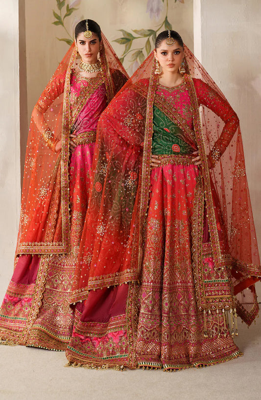 Baroque Chantelle Embroidered Raw Silk Unstitched 3 Piece Suit - V14-D03 - BQ25CHN - Pink - Formal Collection