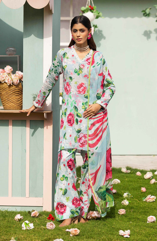 Basics by Mahay Digital Printed Lawn Unstitched 3 Piece Suit - Design-10 - AK25MHB - Multi - Summer Collection