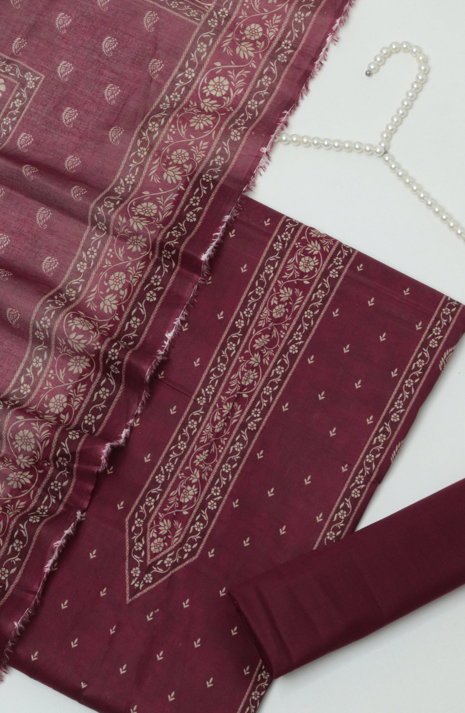 Bin Saeed Printed Cambric Unstitched 3 Piece Suit - D-11 - BS26CMP - Maroon - Winter Collection