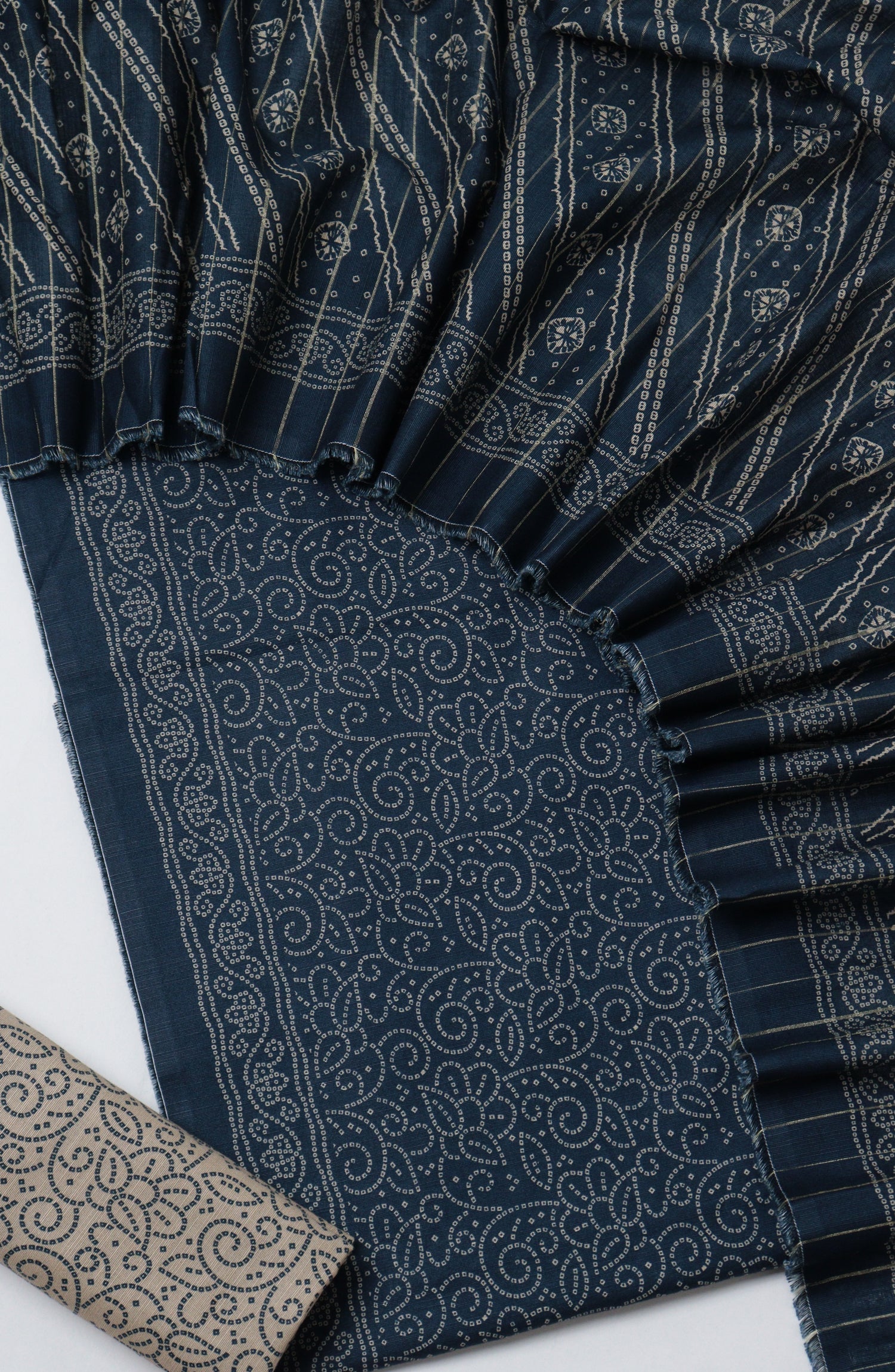 Bin Saeed Printed Khaddar Unstitched 3 Piece Suit - D-01 - BS26KTR - Blue - Winter Collection