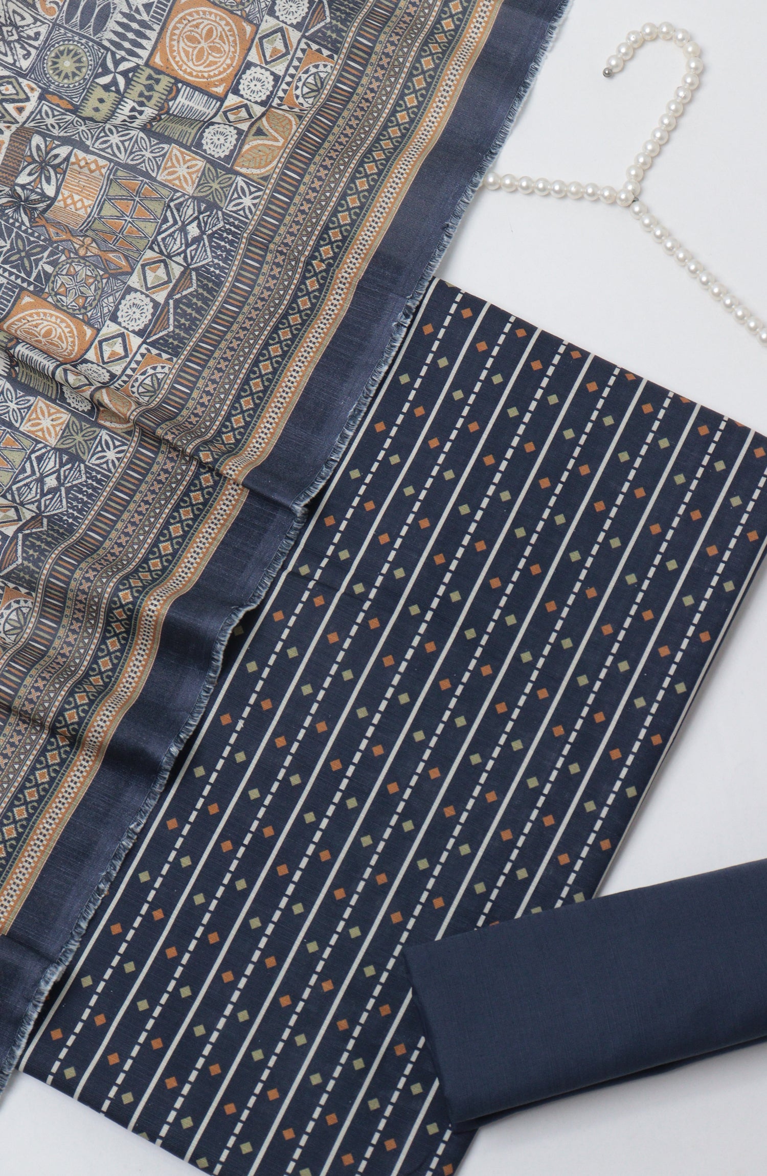 Bin Saeed Printed Khaddar Unstitched 3 Piece Suit - D-04 - BS26KTR - Blue - Winter Collection