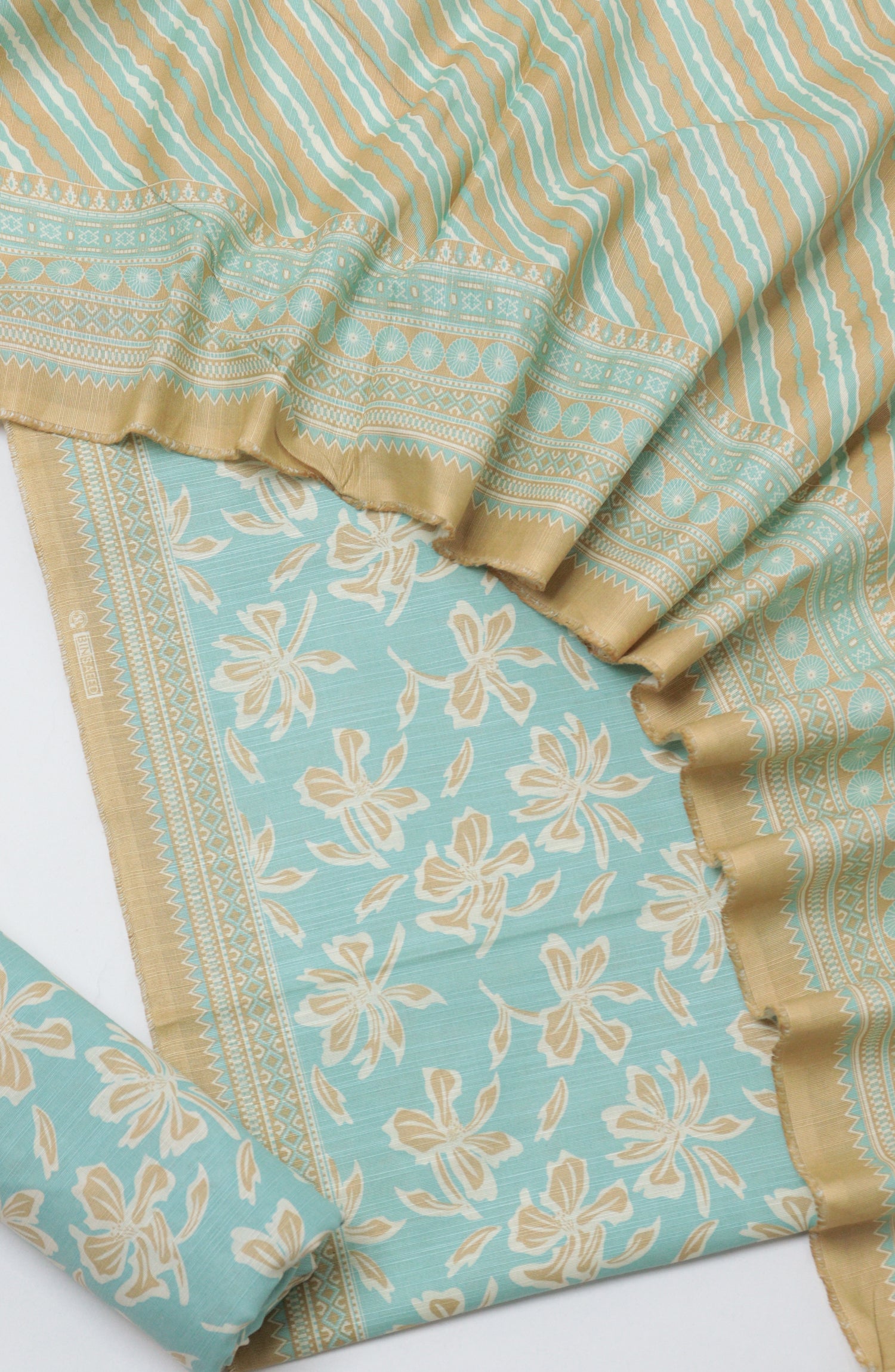 Bin Saeed Printed Khaddar Unstitched 3 Piece Suit - D-10 - BS26KTR - Blue - Winter Collection