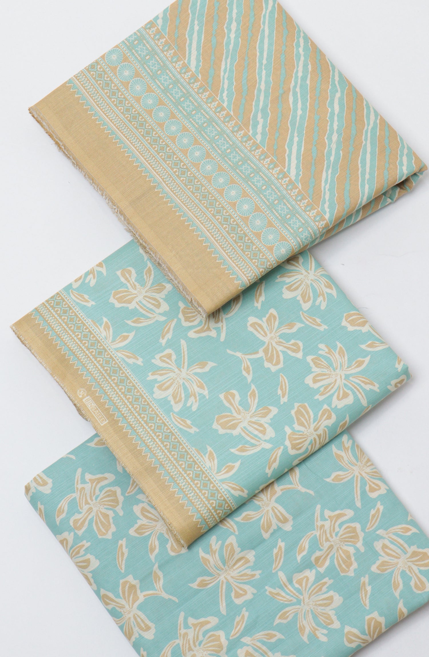 Bin Saeed Printed Khaddar Unstitched 3 Piece Suit - D-10 - BS26KTR - Blue - Winter Collection