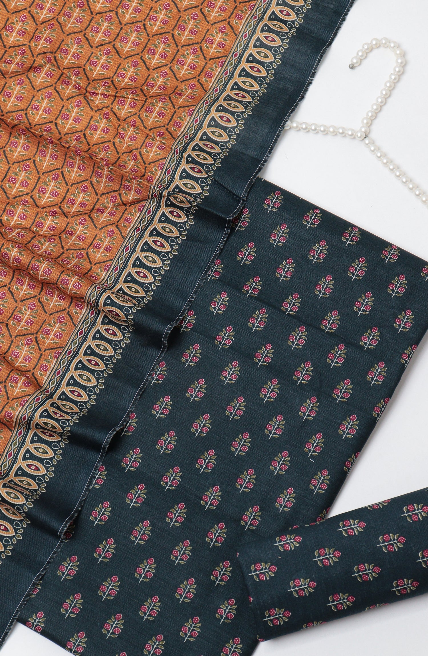 Bin Saeed Printed Khaddar Unstitched 3 Piece Suit - D-12 - BS26KTR - Blue - Winter Collection