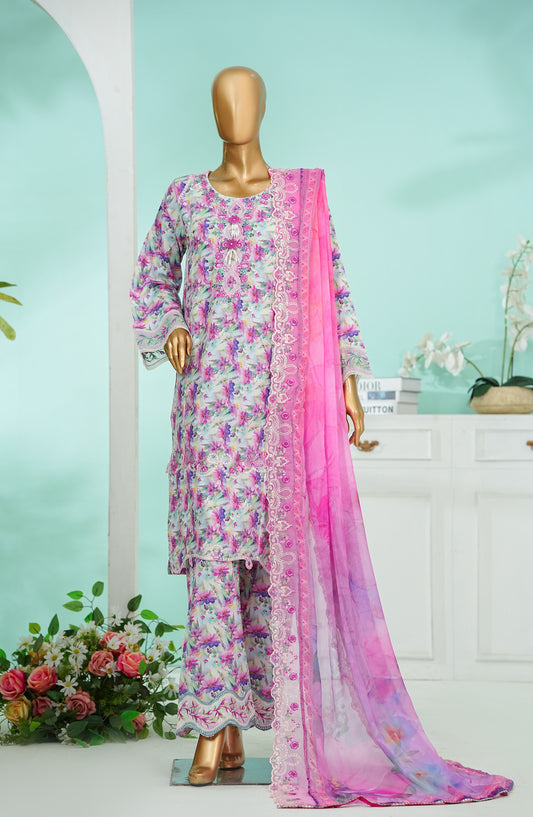 Bin Saeed Chikankari & Appliquekari Stitched 3 Piece Suit - D-04 - BS26QKI - Purple - Festive Collection